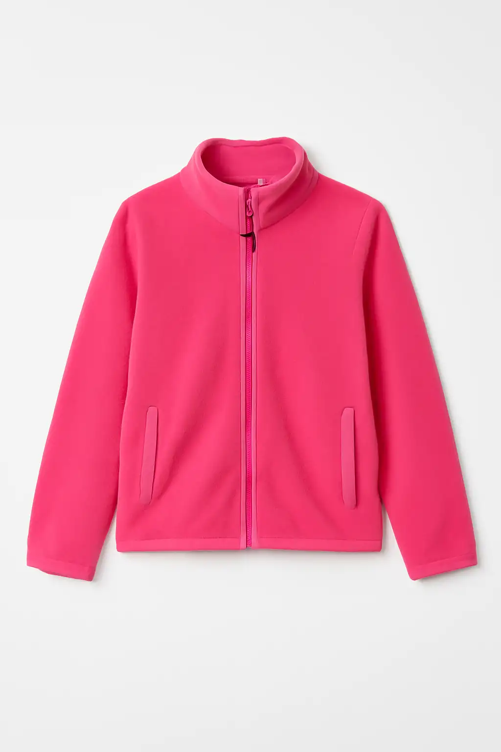 Custom Made Girls And Toddlers' Polar Fleece Full Zip Mock Jacket