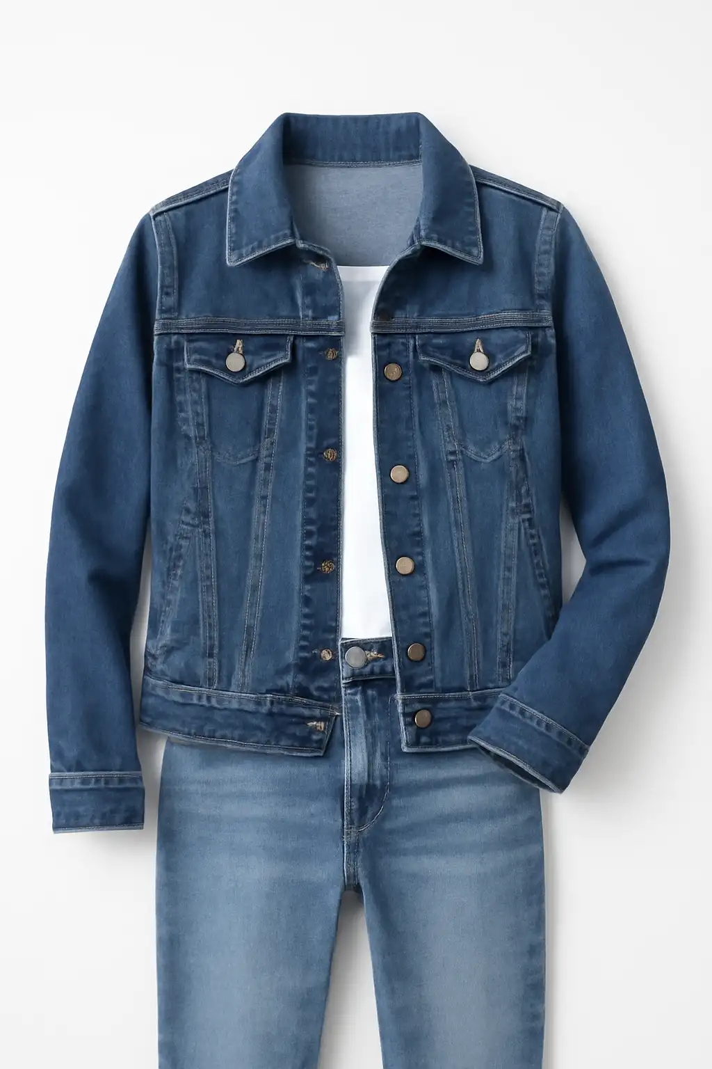 Denim Button Up Coat Oversize Denim Jacket for Ladies