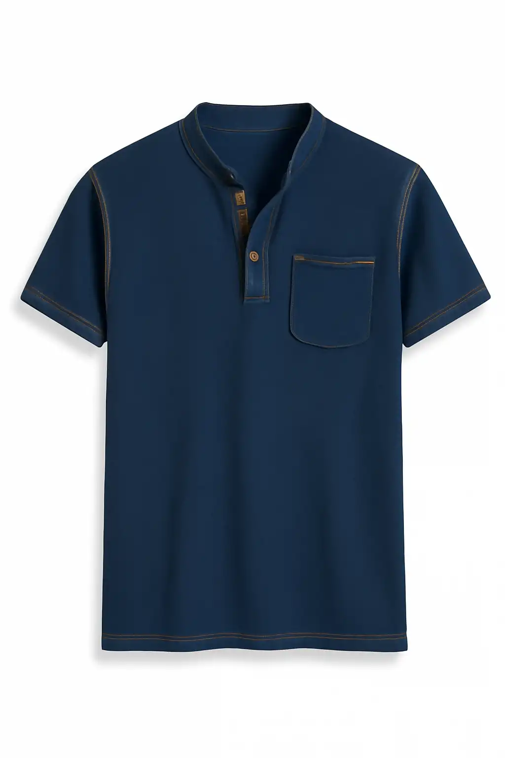 Men's Fashion Henley Shirt Classic Lightweight Button Cotton T-shirt Casual Top