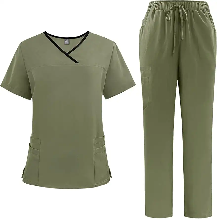 Women Medical Scrub Tops And Drawstring Pants Workwear for Medical Uniform Wholesalers