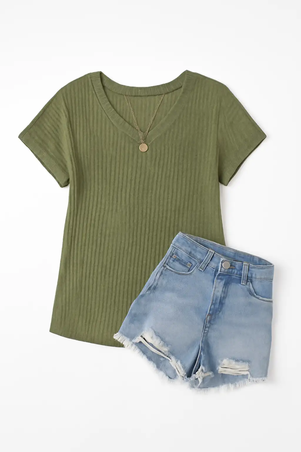 Women V Neck Short Sleeve Shirts Trendy Side Split Basic Tees Dressy Casual Outfits