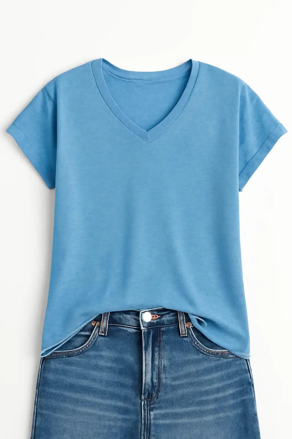 Womens Summer Tops Short Sleeve Shirts V Neck Basic Tees Cap Sleeve T Shirts